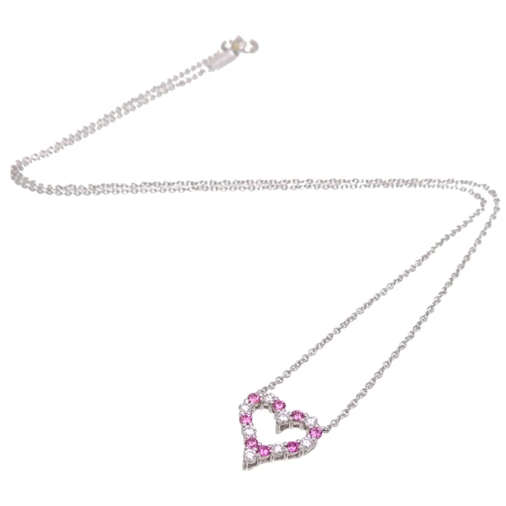 TIFFANY Silver Diamond Heart Necklace